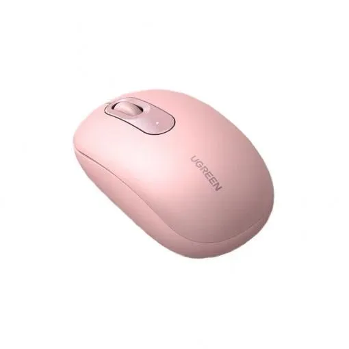 MOUSE Ugreen, "MU105" PC sau NB, wireless 2.4GHz, optic, 3/1 butoane/scroll, 2400 dpi, include baterie, roz "90686" (timbru verde 0.18 lei) - 6957303896868