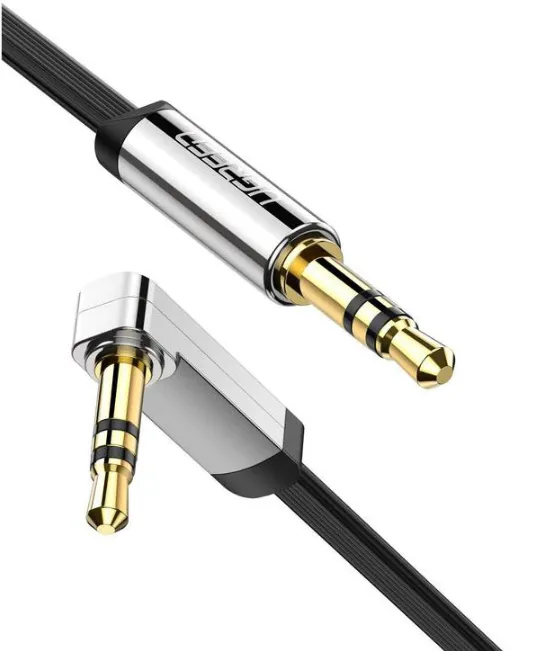 Cablu audio stereo Ugreen AV119 cu conectori auriti și unghi 90 grade
