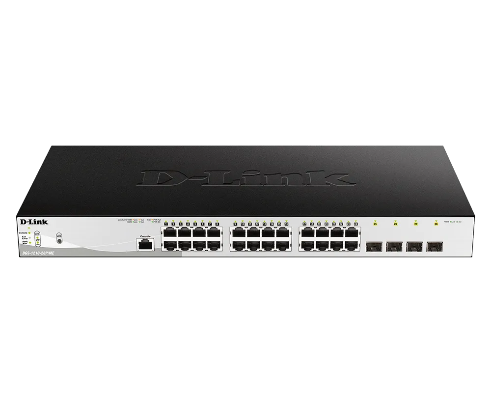 Switch PoE D-Link 24 porturi Gigabit carcasă metalică