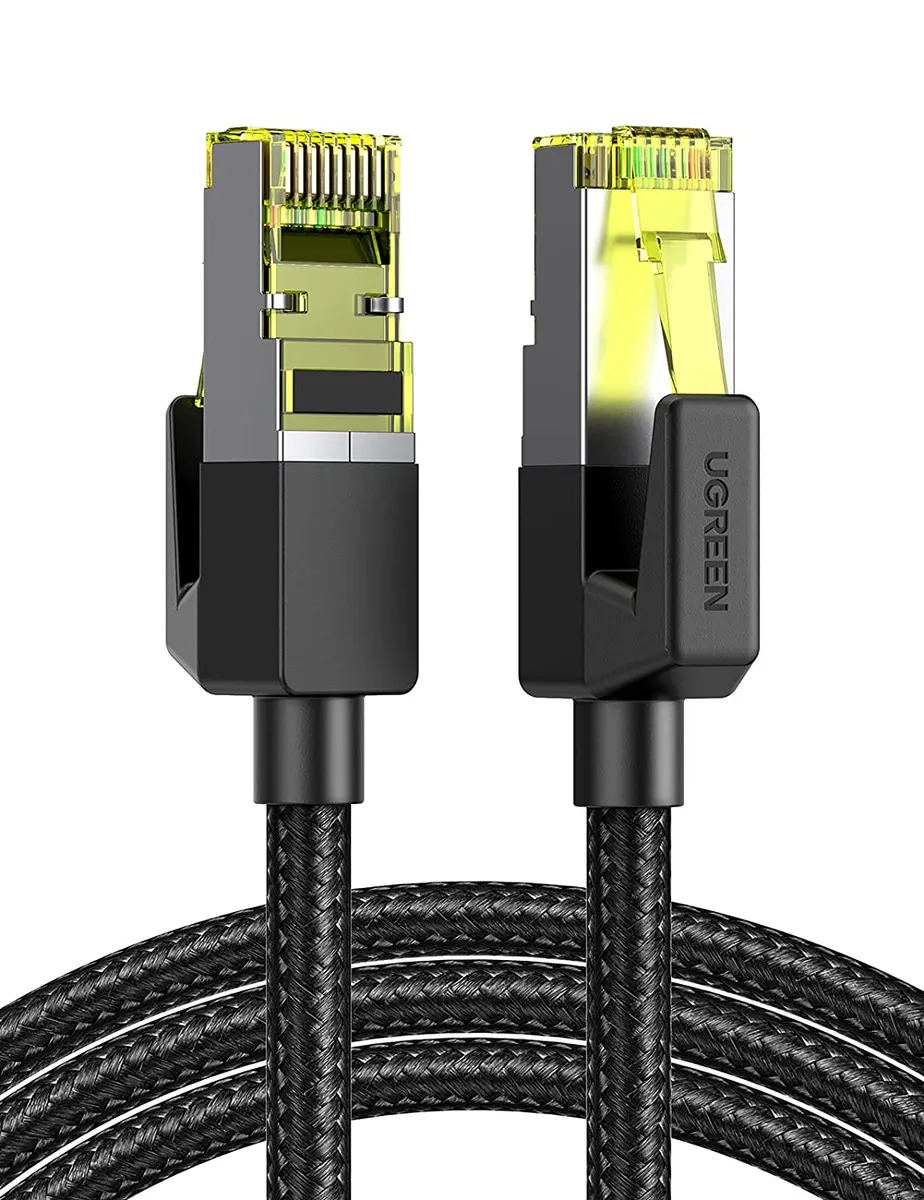 PATCH CORD UTP Ugreen Cat7, "NW150" fire din cupru, tiny cable, viteza maxima 10 Gbps, braided, 2m, negru "80423" (timbru verde 0.08 lei) - 6957303884230
