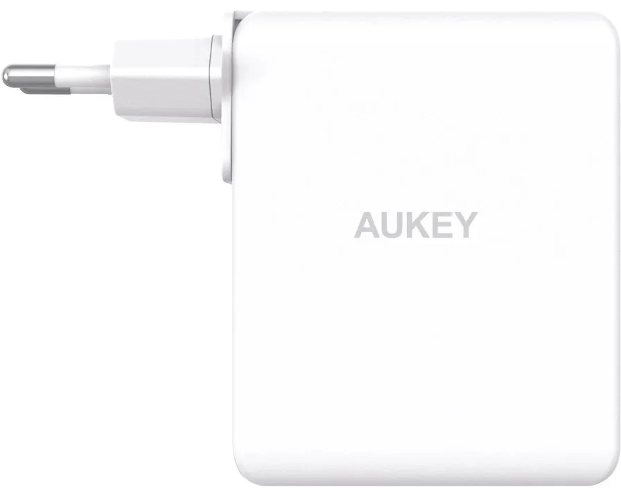 Alimentator retea Aukey PA-B7O 140W cu doua porturi USB-C si unu USB-A, alb