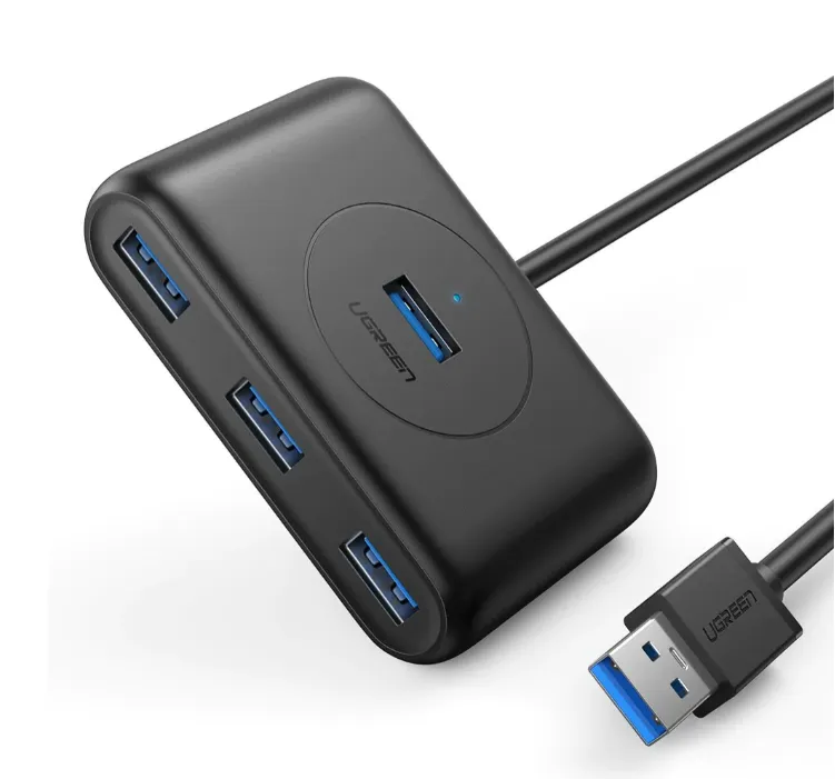 HUB extern Ugreen, "CR113" porturi USB: USB 3.0 x 4, conectare prin USB 3.0, lungime 1 m, negru, "20291" (timbru verde 0.8 lei) - 6957303822911