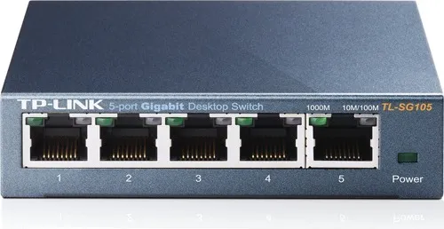 Switch TP-Link TL-SG105 cu 5 porturi Gigabit și carcasă metalică