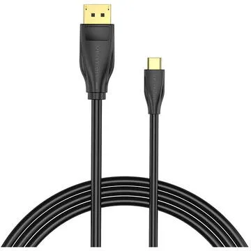 Cablu USB Type-C la DisplayPort Vention 2m negru pentru 4K 60Hz