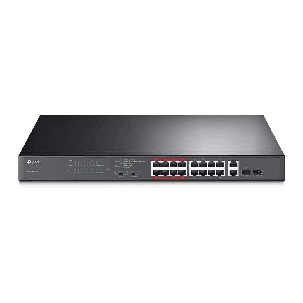 Switch TP-Link TL-SL1218MP 16 porturi POE cu carcasă metalică rackabilă