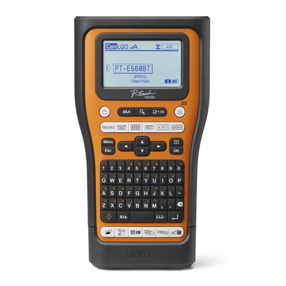 Imprimantă termică Brother PT-E560BTSP negru cu display și butoane de control