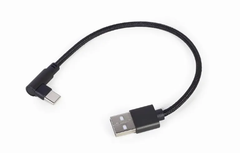 Cablu USB-C 90° Gembird negru 0.2m pentru smartphone