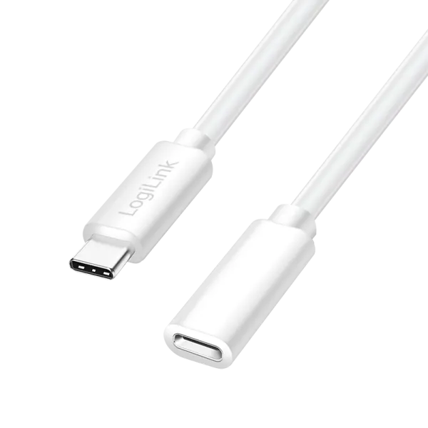 Cablu USB Type-C Logilink CU0220 alb, 1 metru, PD 100W