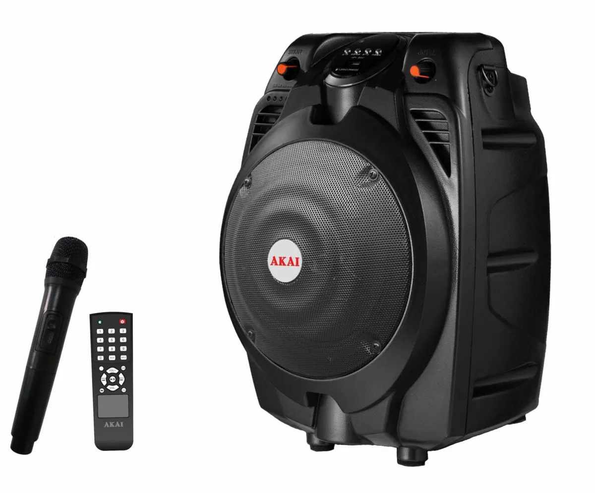 Boxă portabilă AKAI cu troller și microfon wireless