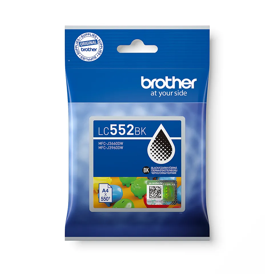 Cartus negru Brother LC552BK original cu ambalaj