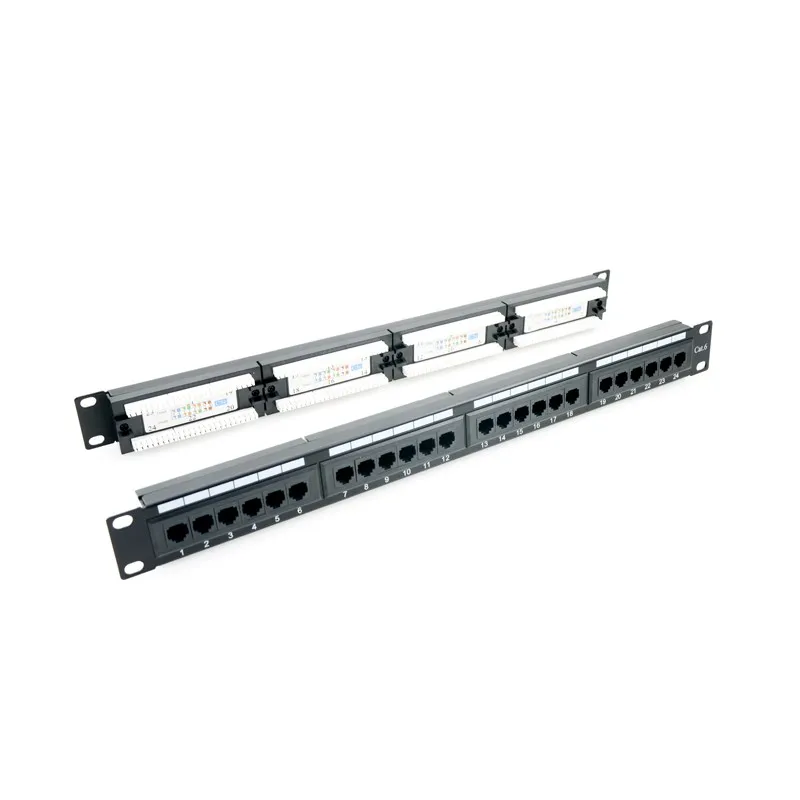 Panou de racordare EMTEX 24 porturi Cat.6 UTP 1U negru