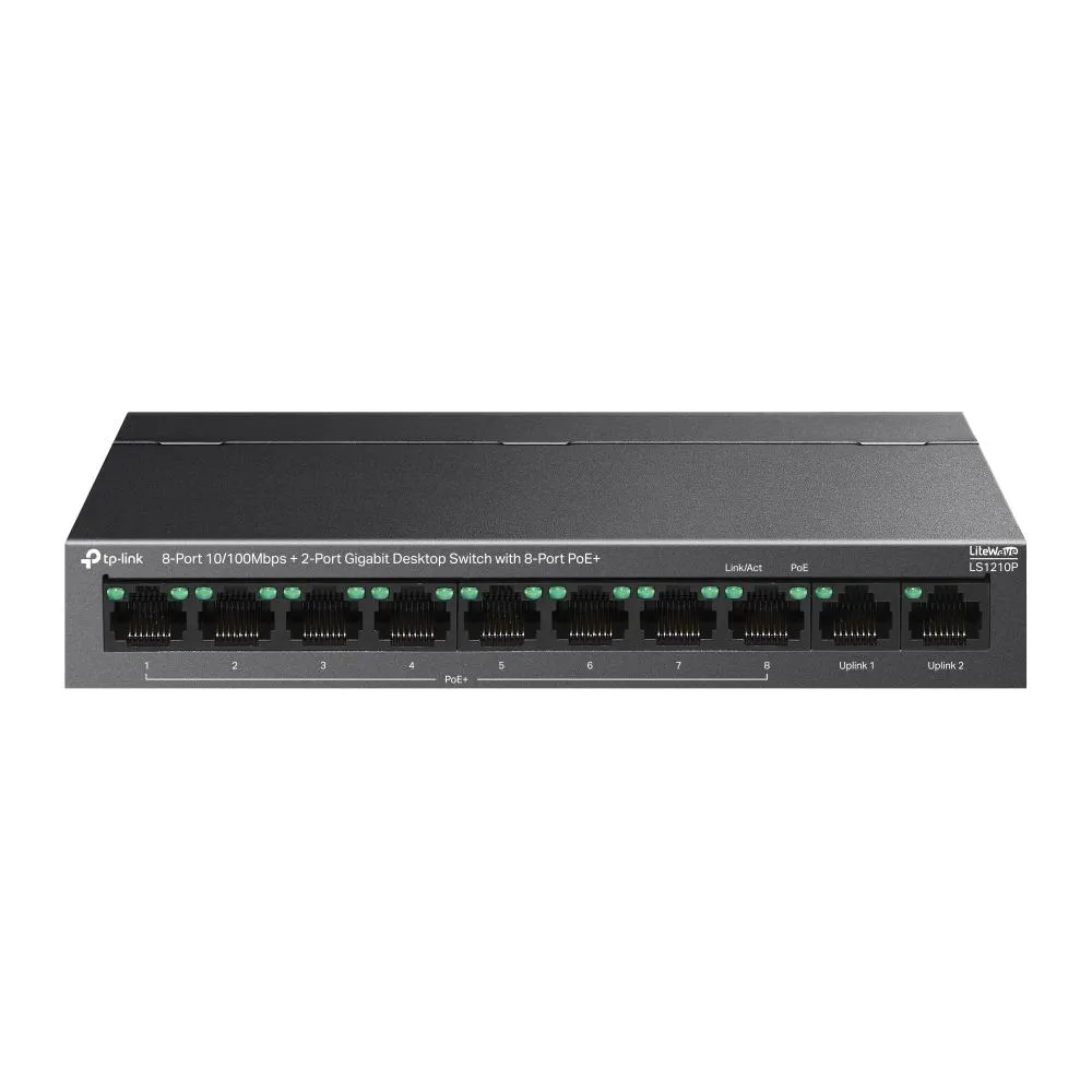 Switch TP-Link LS1210P cu 10 porturi și carcasă metalică