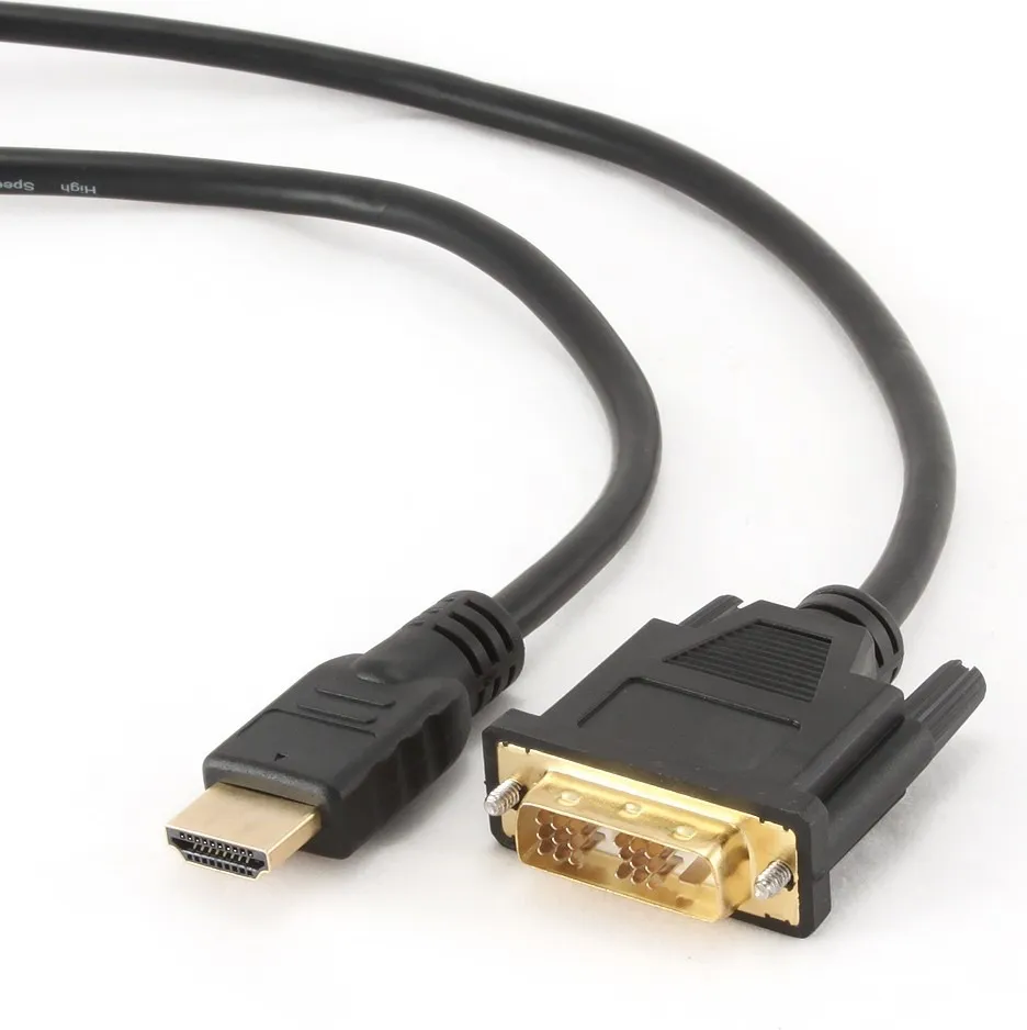 Cablu video HDMI DVI-D 1.8m cu conectori auriti Gembird
