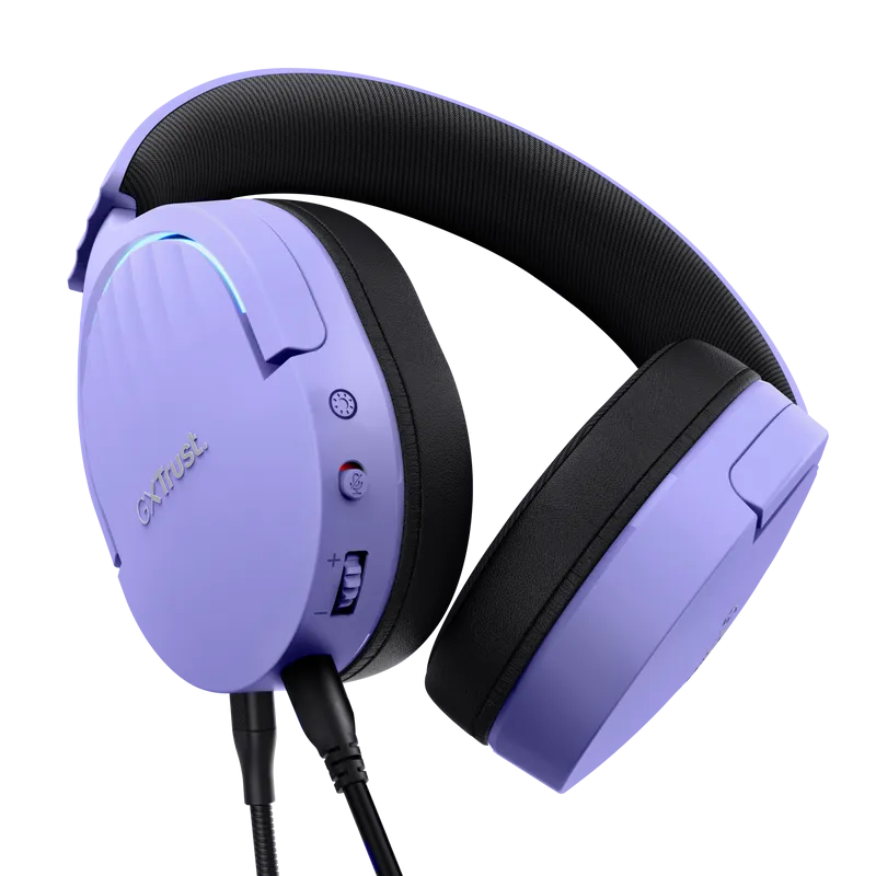 Căști gaming Trust GXT 490P Fayzo mov cu fir și microfon integrat