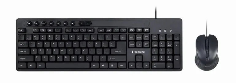 Kit Gembird tastaturală și maus optic 1600 DPI cu fir negru