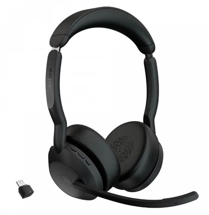 Căști Jabra Evolve2 55 Stereo cu adaptor Link380a pentru Microsoft Teams