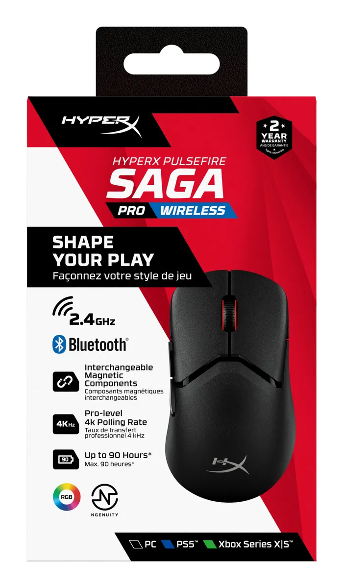 Maus gaming HP HyperX Pulsefire Saga Pro negru cu senzor Pixart 3389