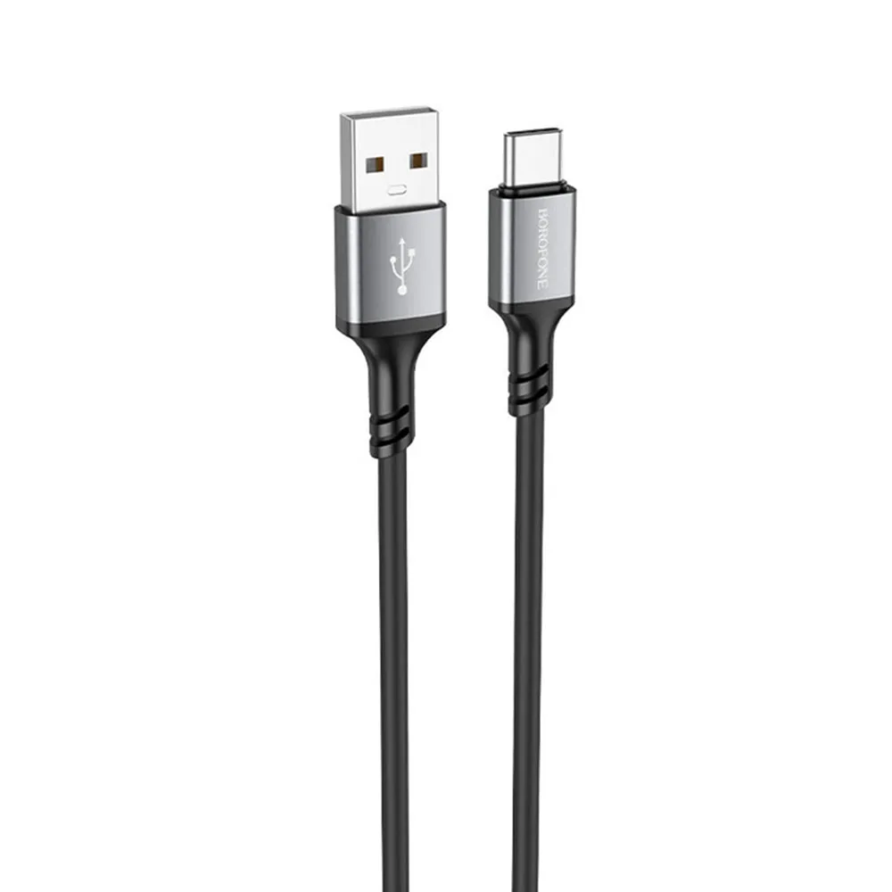 CABLU alimentare si date Borofone "BX83", Charging Data Cable pt. smartphone, USB la USB Type-C, 3A, 1m, negru "6974443386417" (timbru verde 0.18 lei)