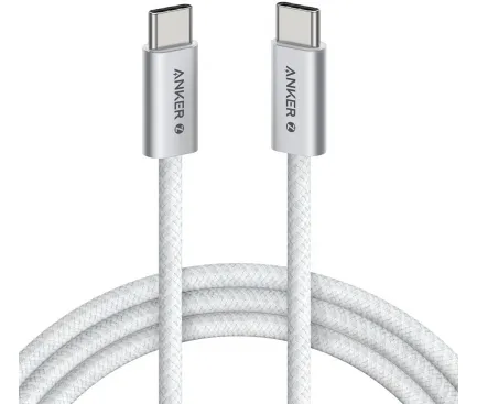 Cablu USB-C Anker Zolo 240W cu invelis nylon braided alb