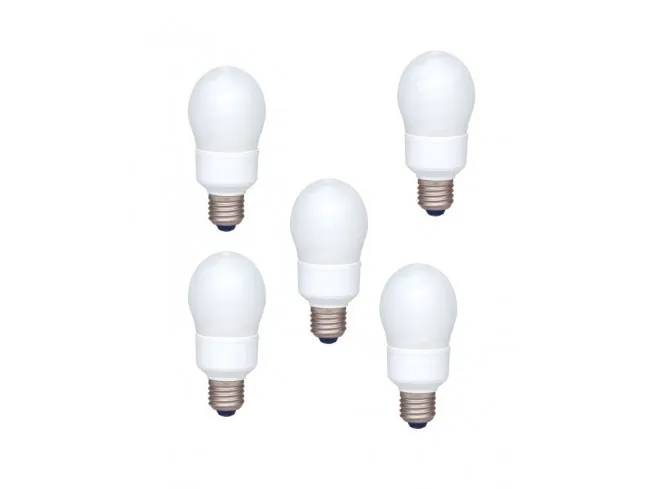 Set 5 becuri fluorescent Panasonic E27 13W lumina alb rece
