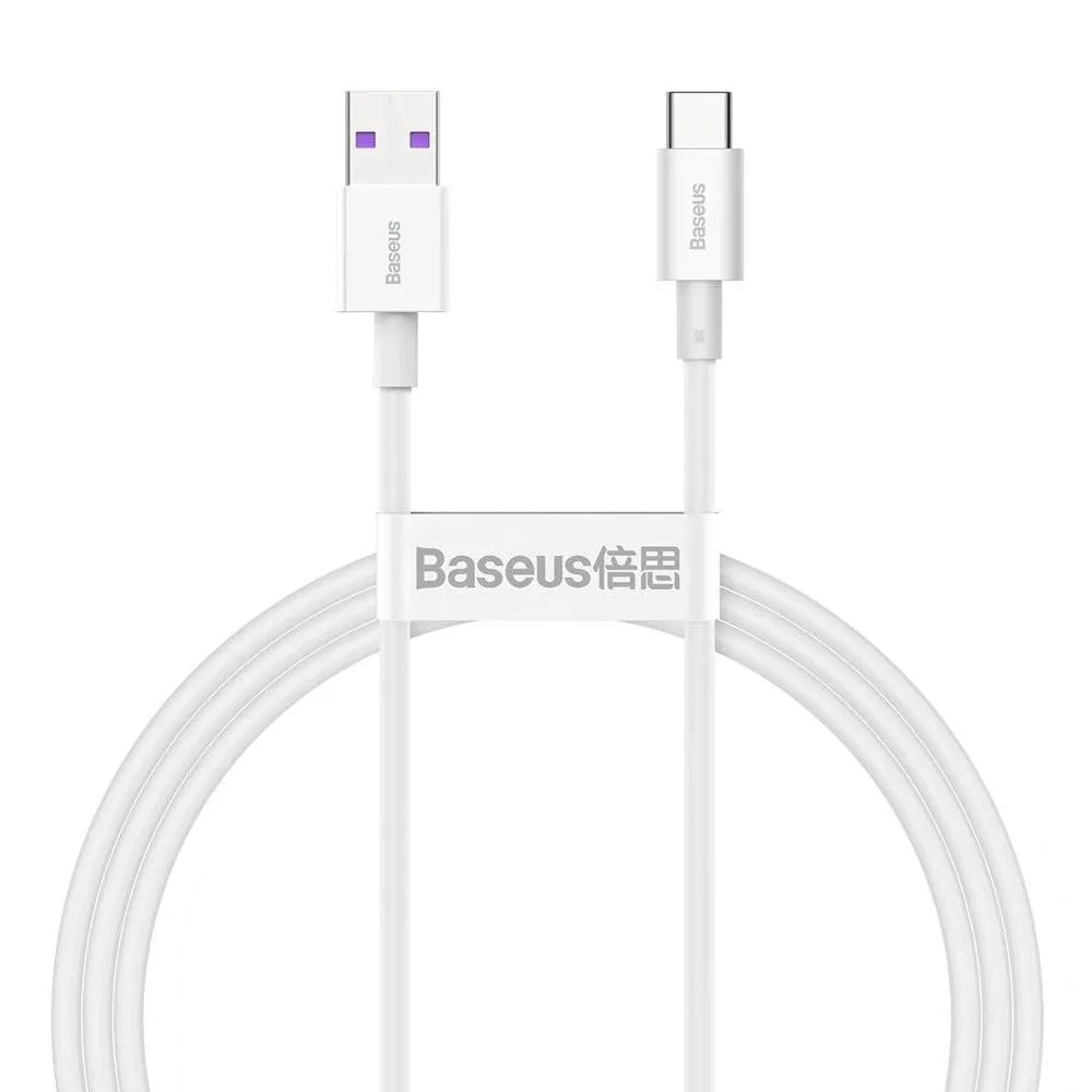 CABLU alimentare si date Baseus Superior, Fast Charging Data Cable pt. smartphone, USB la USB Type-C 66W, 1m, alb "CATYS-02" (timbru verde 0.18 lei) - 6953156205505