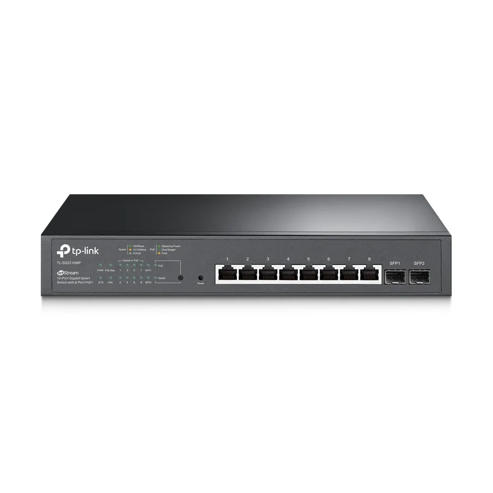 Switch TP-Link POE 10 porturi Gigabit cu 8 PoE+ și carcasă metalică