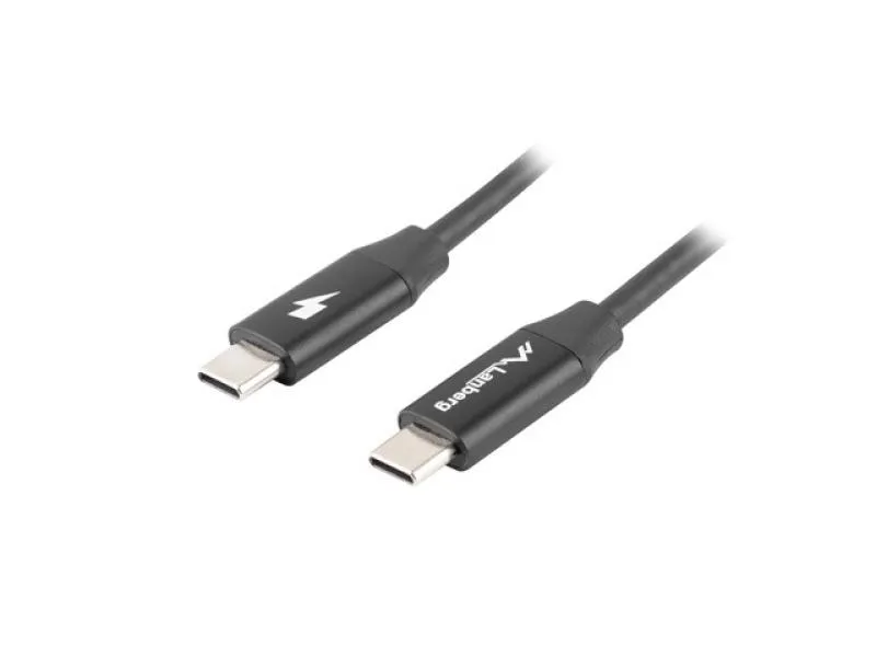 Cablu USB-C la USB-C negru 1m Lanberg cu conectori auriți
