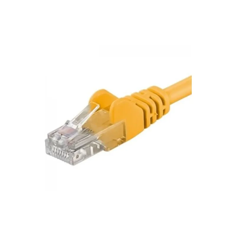 Cablu de rețea UTP Cat.5e 1m galben cu conectori RJ45 PremiumCord