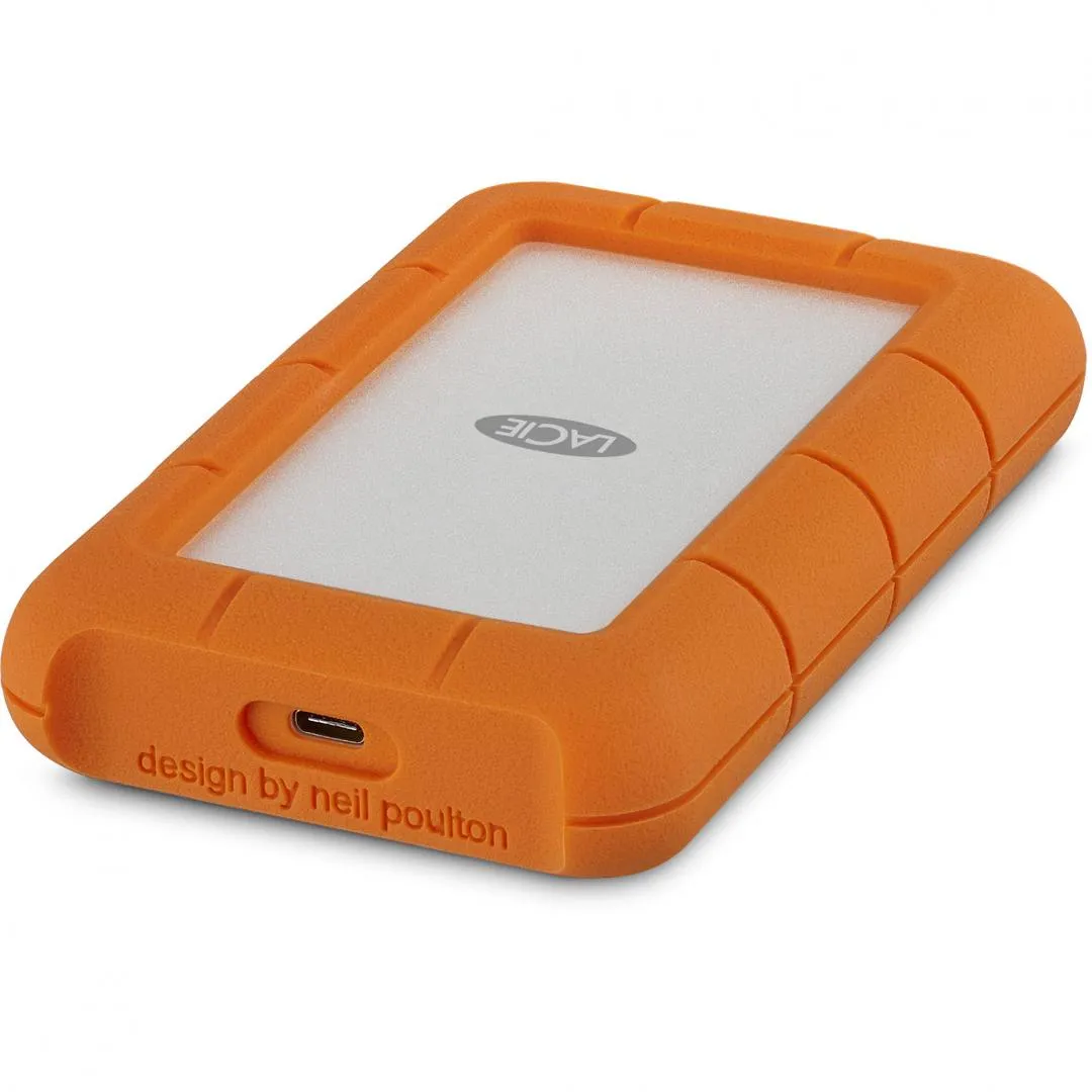 HDD extern Lacie Rugged 1TB portocaliu argintiu rezistent șocuri