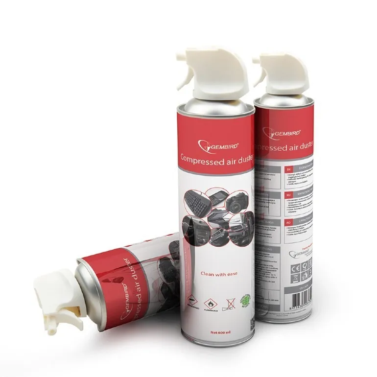 Spray aer comprimat Gembird 600 ml cu duză albastră pentru curățare