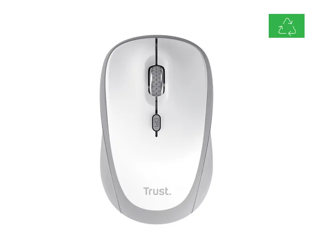 Maus wireless Trust Yvi alb cu design ergonomic