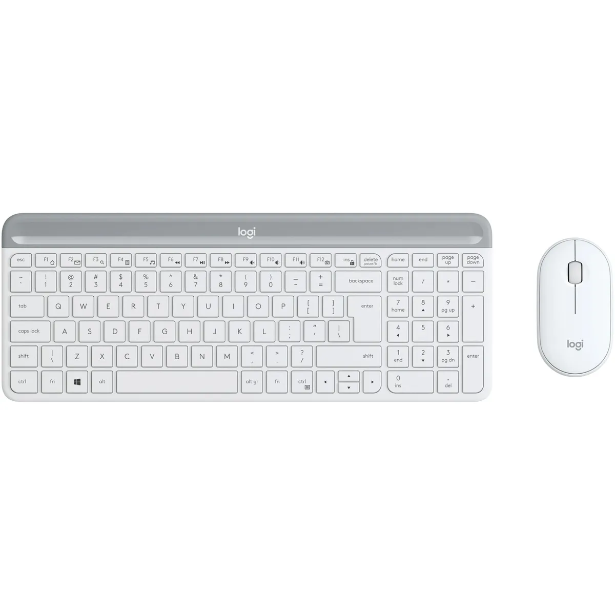 Set tastatură și mouse wireless Logitech Slim negru și alb