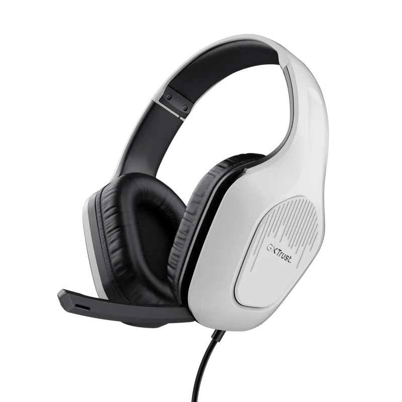 Căști gaming Trust GXT415W Zirox albe cu microfon