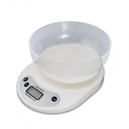 Cântar de bucătărie alb Esperanza Coconut cu bol integrat 5kg