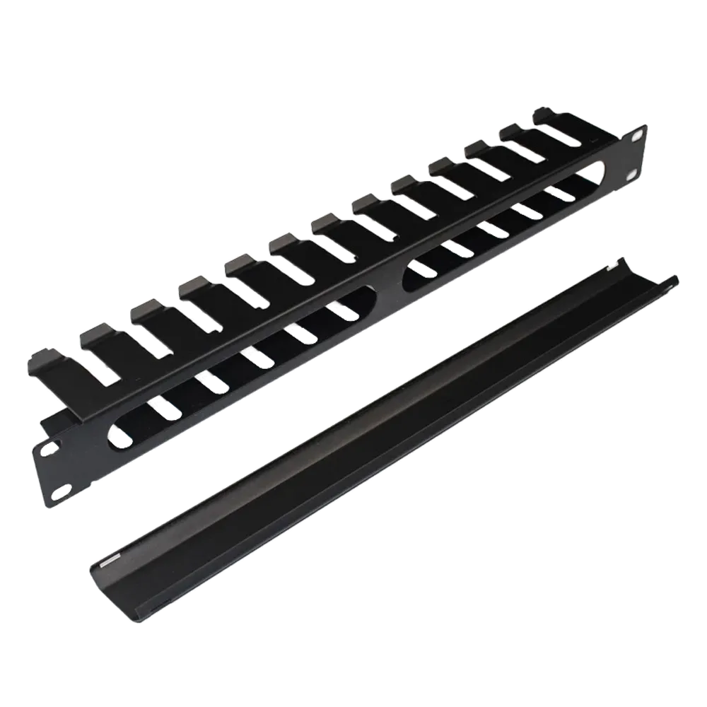 Organizator cabluri Xcab 1U cu degete și capac protector orizontal