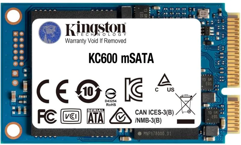 SSD Kingston KC600 256GB mSATA negru cu conectori de aur