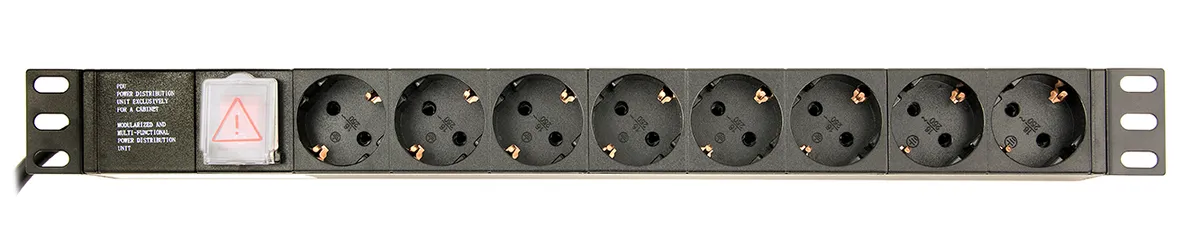 PDU Gembird 8 prize Schuko format 1U pentru rack 19 inch