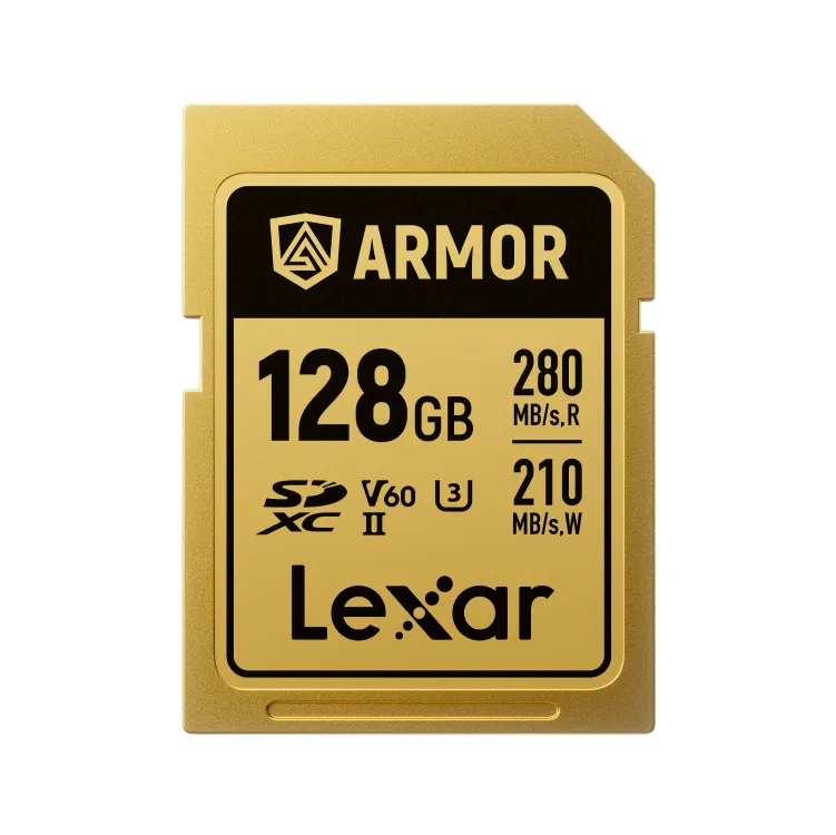Card de memorie Lexar ARMOR Gold 128GB SDXC UHS-II cu carcasă din inox