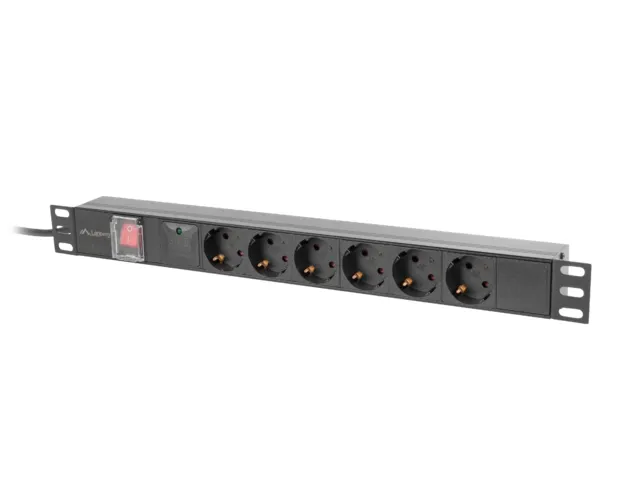 PDU Lanberg 19 inch 6 prize IEC protecție supratensiune