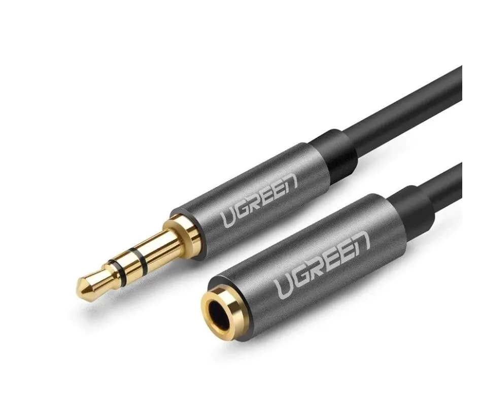 Cablu audio stereo 3.5mm Ugreen AV118 1m negru cu conectori auriti