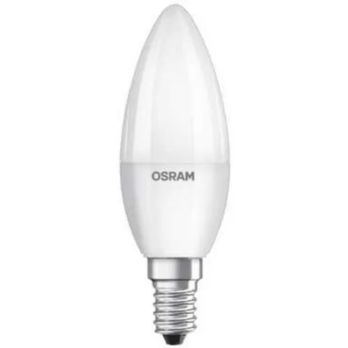 Bec LED Osram E14 forma lumânare alb cald