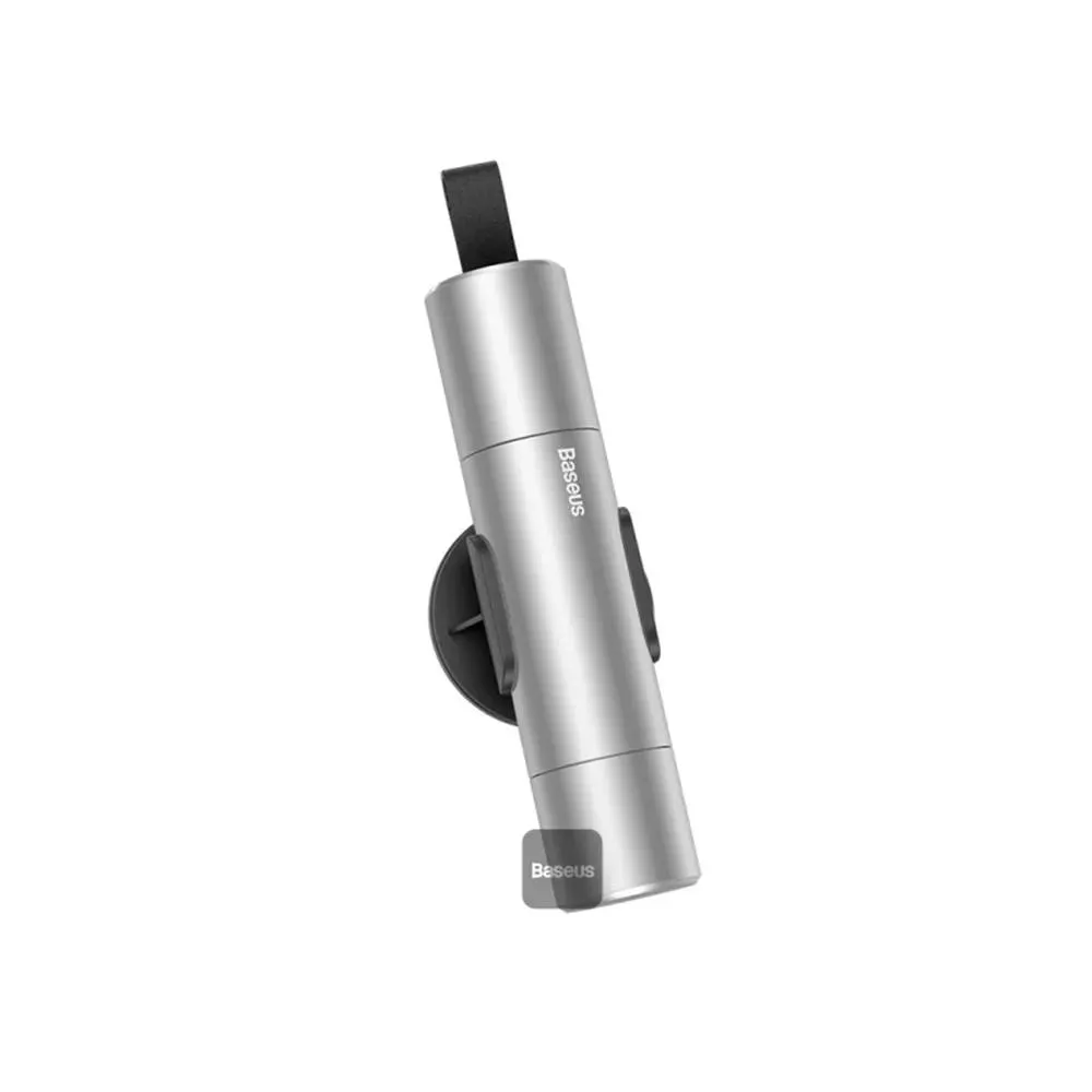 DISPOZITIV URGENTE auto Baseus, ciocan spart geamul + cutter centura, argintiu "CRSFH-0S" - 6953156210554
