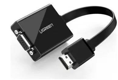 CABLU video Ugreen, "MM103" HDMI (T) la 1 x VGA (M) 1920x1080 la 60Hz cu sunet prin jack 3.5", lungime 0.15m, negru "40248" (timbru verde 0.08 lei) - 6957303842483