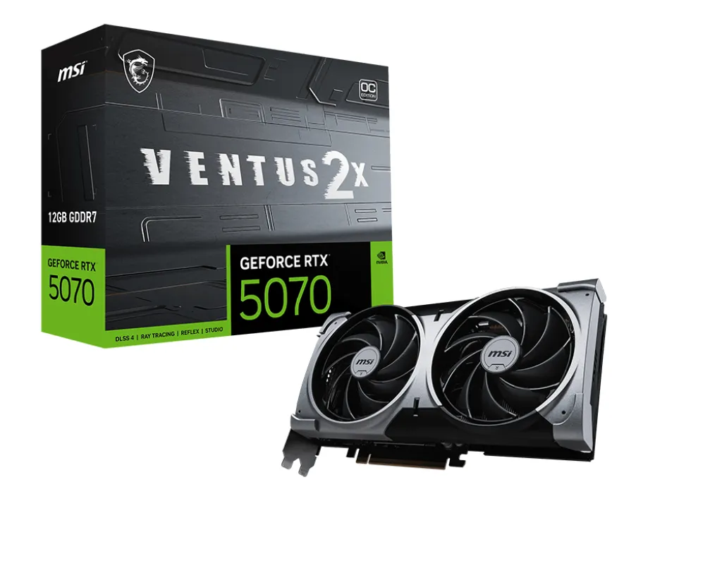 Placă video MSI GeForce RTX 5070 12GB VENTUS 2X OC cu cooler dual