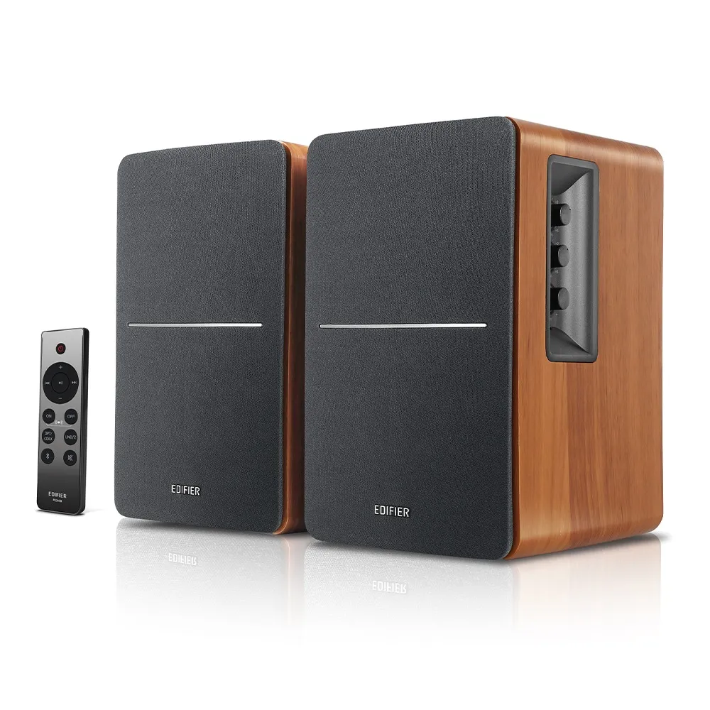 Boxă Edifier 2.0 maro cu telecomandă wireless și 42W putere