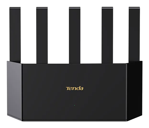 Router wireless Tenda BE3600 Wi-Fi 7 negru cu porturi Gigabit