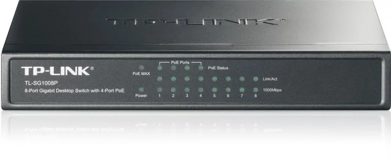 Switch PoE TP-Link 8 porturi Gigabit carcasă metalică TL-SG1008P