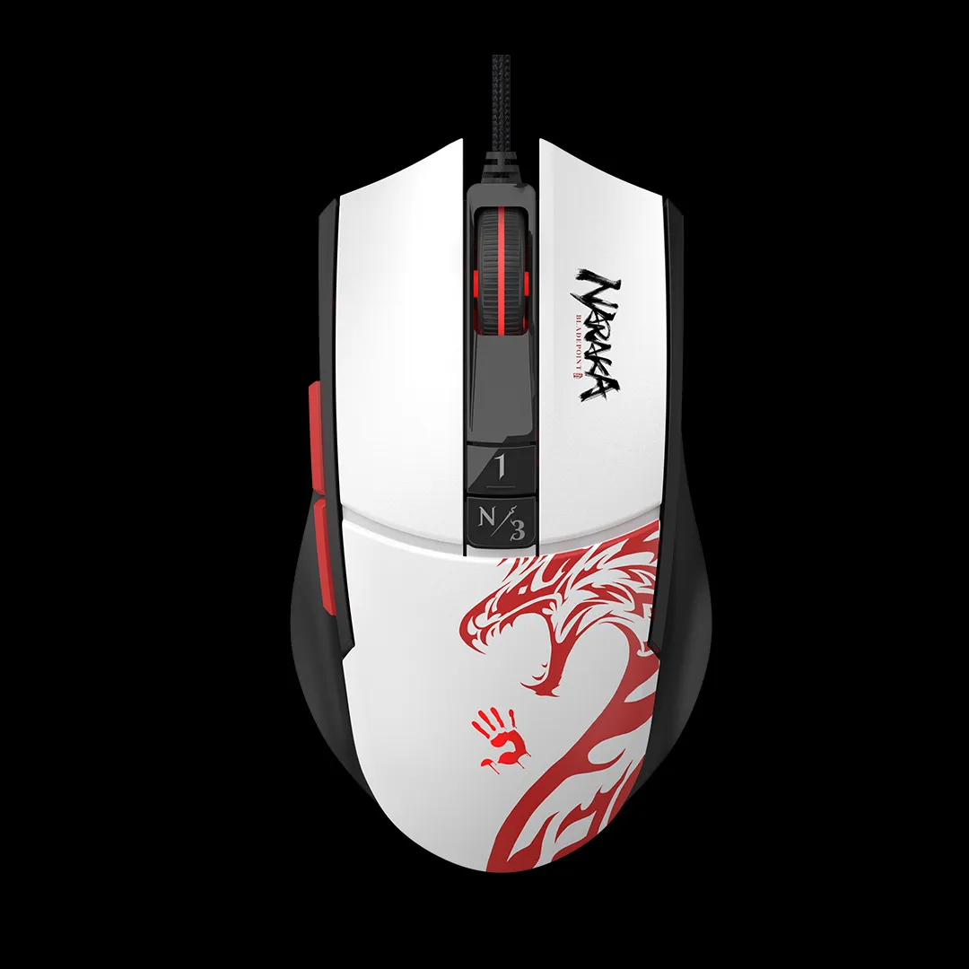 Mouse gaming A4Tech Bloody L65 Max alb cu senzor optic 12000 CPI