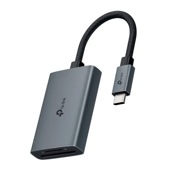 Cititor de carduri TP-Link gri cu USB Type-C pentru SD și microSD