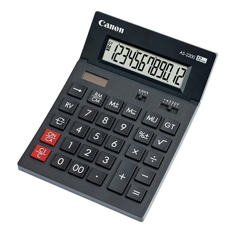 Calculator de birou Canon AS-2200 negru cu ecran 12 digiti